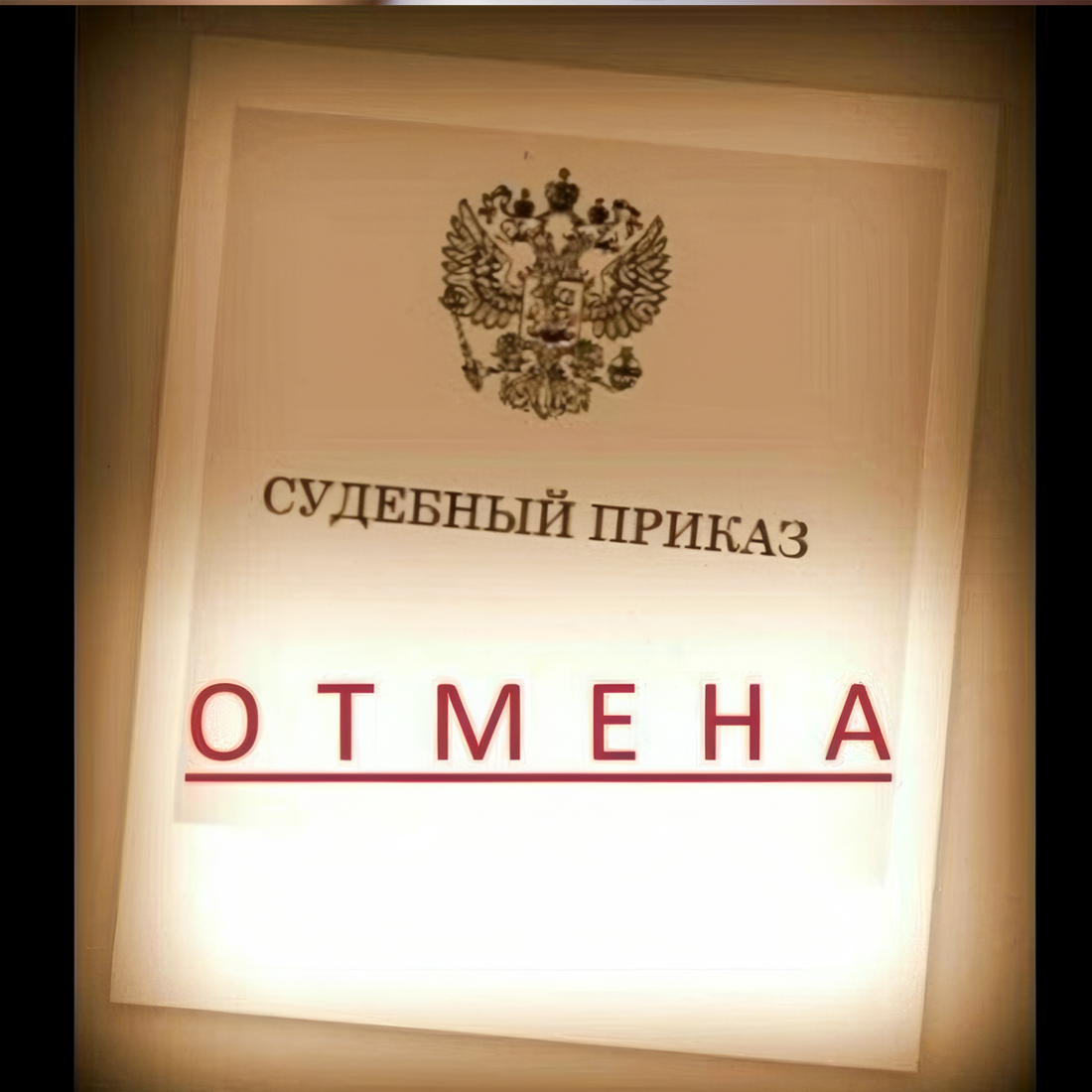 Отмена судебного приказа